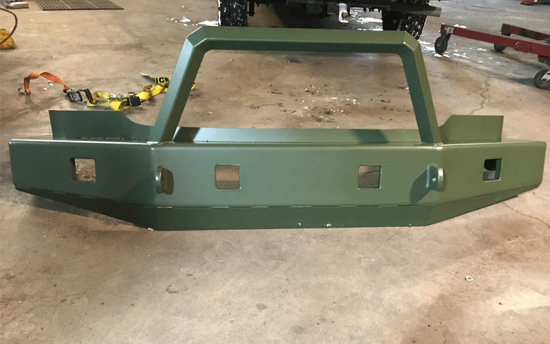 Green powder coated custom Baja Bumper