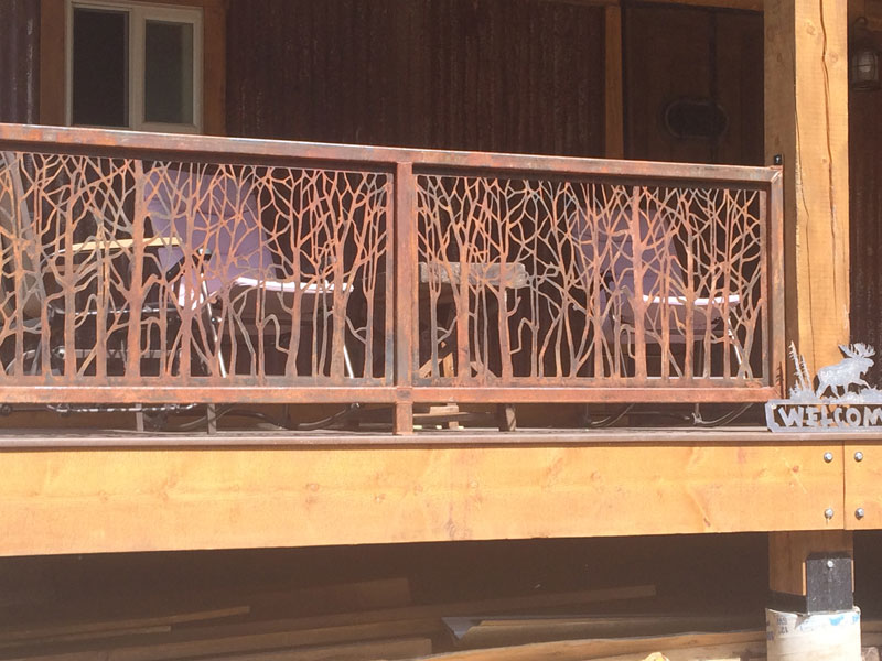 custom metal railing rust finish